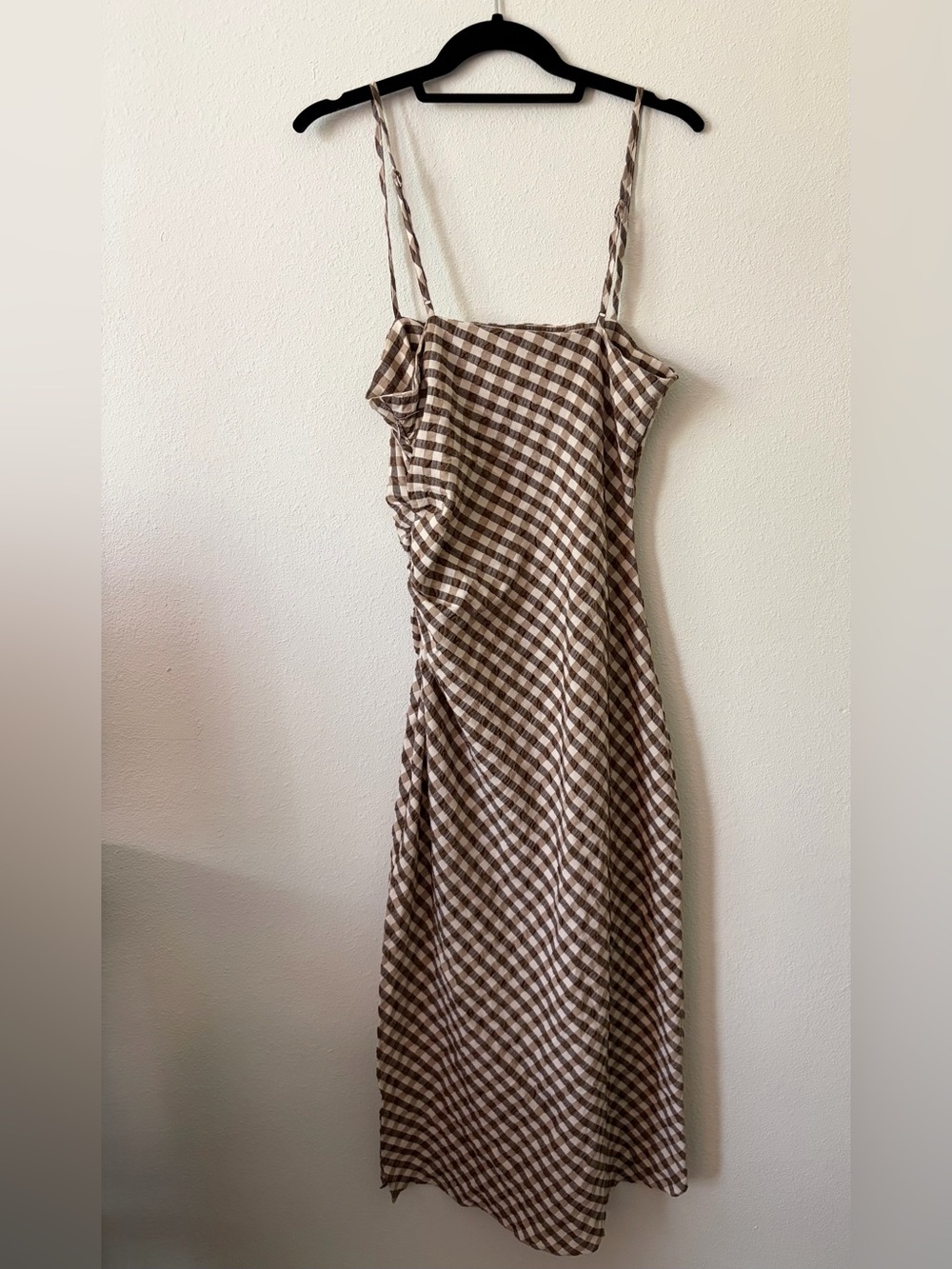 House of Harlow 1960 Brown and White Gingham Midi Dress - Picture 3 of 11
